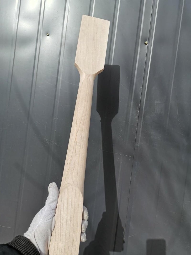 YoungMonic Electric Guitar Neck 22 Fret 24 inch Unfinished Dot Inlay Paddle Head for 42mm nut and 56mm heel DIY guitar necks (22 Fret 24 Inch) - Image 2